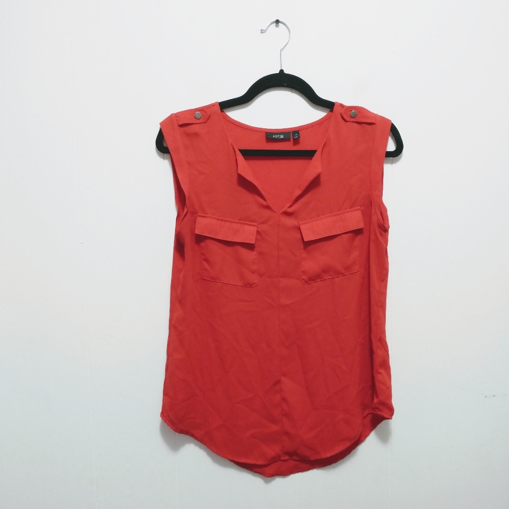 Apt 9 red sleeveless blouse xs